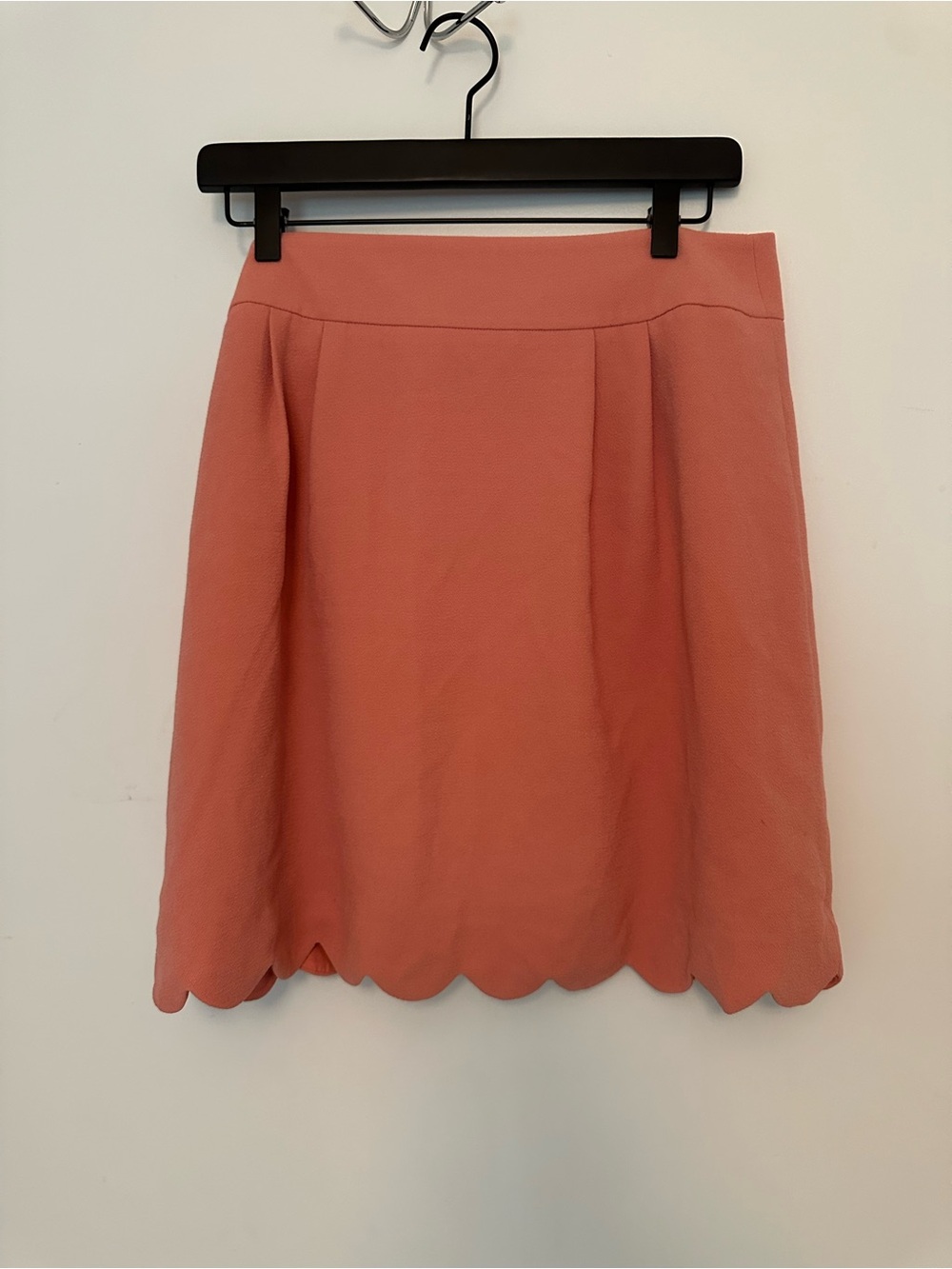 LOFT Scalloped Hem A-Line Skirt - Coral